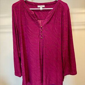Dana Buchman Burgundy Blouse XXL